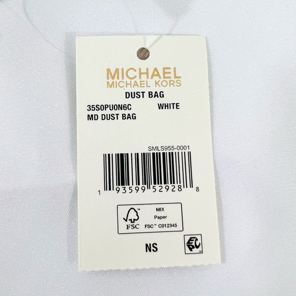 Michael Kors Medium Dust Bag Travel Cover White Satin Drawstring Storage Bag - Picture 6 of 6